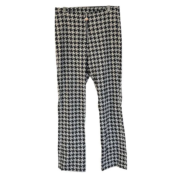 Calzedonia Houndstooth Zip Front Leggings sz L - Picture 1 of 7